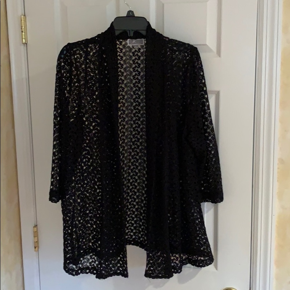 JM Collection Size L Lacey open blazer! NWOT!